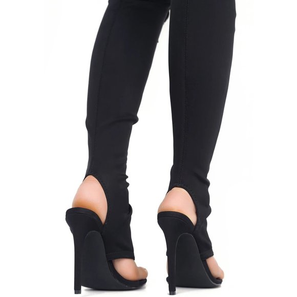 NEW๐ฅ Thong Over Knee Thigh High Cut-Out Heel Boot - Picture 5 of 5